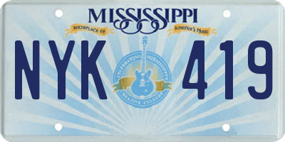 MS license plate NYK419