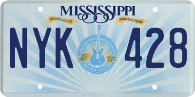 MS license plate NYK428