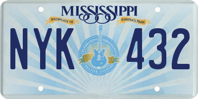 MS license plate NYK432