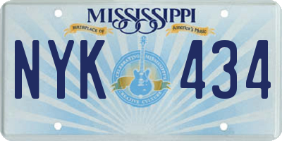 MS license plate NYK434
