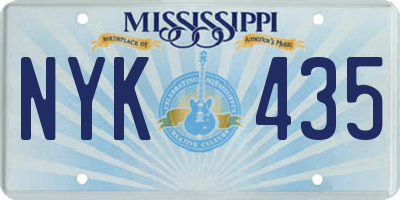 MS license plate NYK435