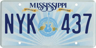 MS license plate NYK437