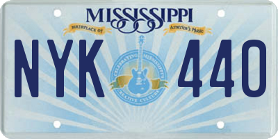 MS license plate NYK440