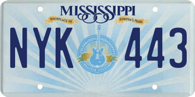 MS license plate NYK443