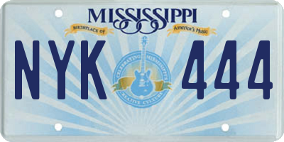 MS license plate NYK444