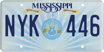 MS license plate NYK446