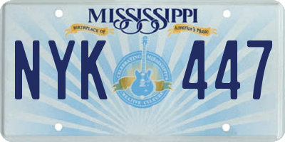 MS license plate NYK447