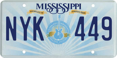 MS license plate NYK449