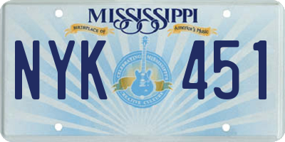 MS license plate NYK451