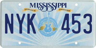 MS license plate NYK453