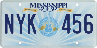 MS license plate NYK456