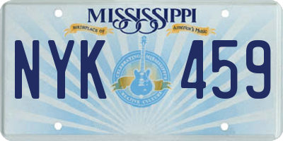 MS license plate NYK459