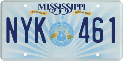 MS license plate NYK461