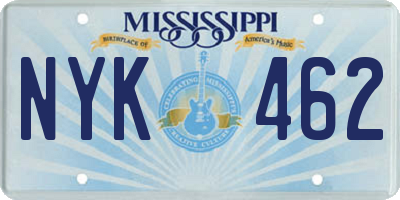MS license plate NYK462