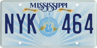 MS license plate NYK464