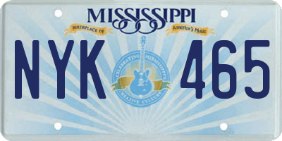 MS license plate NYK465