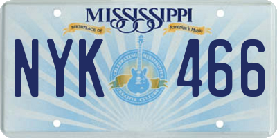 MS license plate NYK466