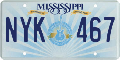 MS license plate NYK467