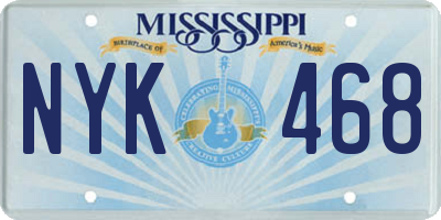 MS license plate NYK468