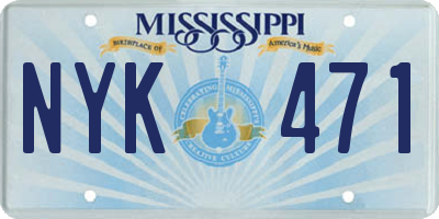 MS license plate NYK471