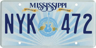 MS license plate NYK472
