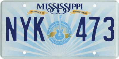MS license plate NYK473