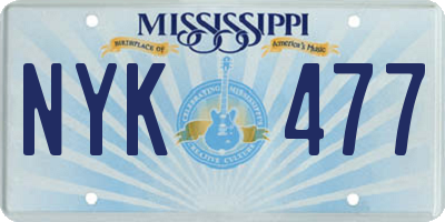MS license plate NYK477