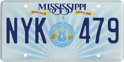MS license plate NYK479