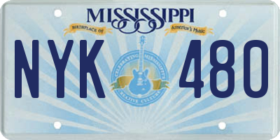 MS license plate NYK480