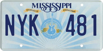 MS license plate NYK481