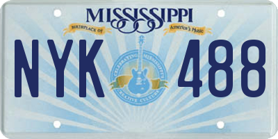 MS license plate NYK488