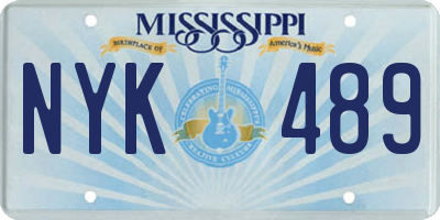 MS license plate NYK489