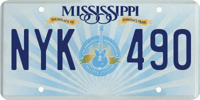 MS license plate NYK490