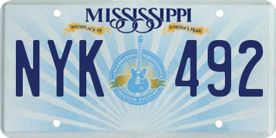 MS license plate NYK492