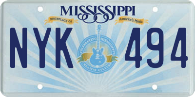 MS license plate NYK494