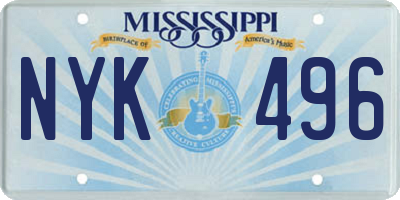 MS license plate NYK496