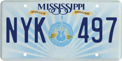 MS license plate NYK497