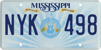MS license plate NYK498
