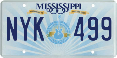 MS license plate NYK499