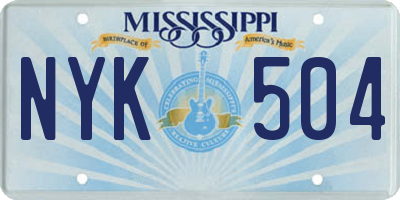 MS license plate NYK504