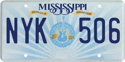 MS license plate NYK506