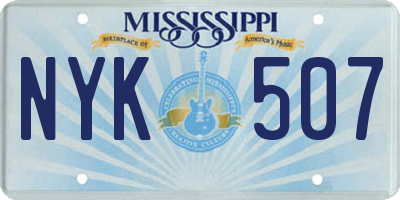 MS license plate NYK507