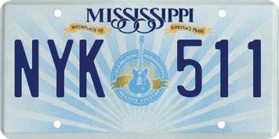 MS license plate NYK511