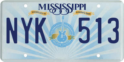 MS license plate NYK513