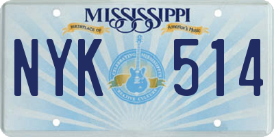 MS license plate NYK514