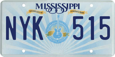 MS license plate NYK515