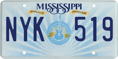 MS license plate NYK519