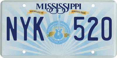 MS license plate NYK520