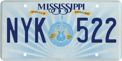 MS license plate NYK522