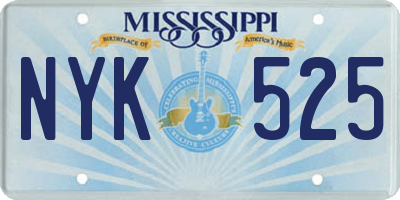 MS license plate NYK525